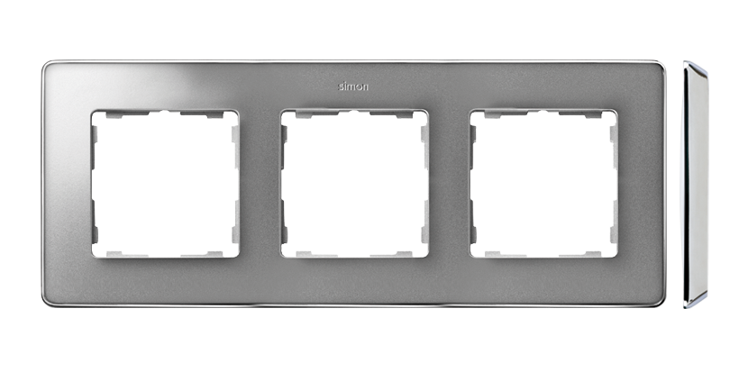 Ramka 3-krotna, Detail SELECT-metal, ALUMINIUM / podstawa Chrom - KONTAKT SIMON - 8201630-093