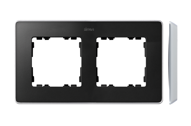 Ramka 2-krotna, Detail SELECT-metal, GRAFIT / podstawa Aluminium - KONTAKT SIMON - 8201620-240