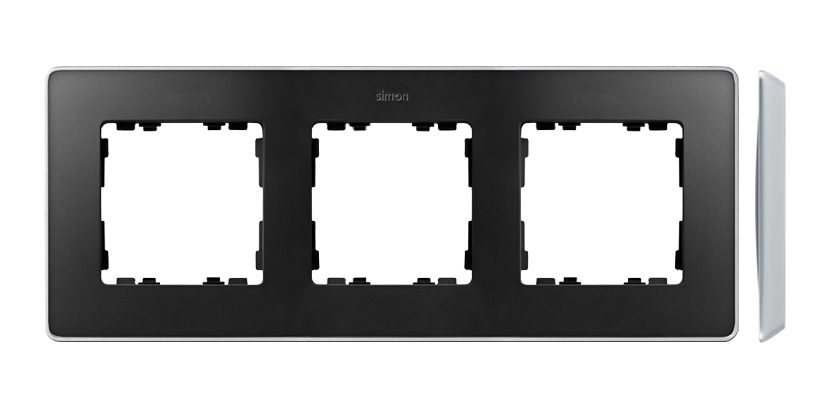 Ramka 3-krotna, Detail SELECT-metal, GRAFIT / podstawa Aluminium - KONTAKT SIMON - 8201630-240