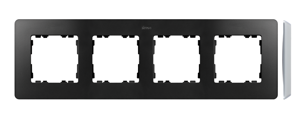 Ramka 4-krotna, Detail SELECT-metal, GRAFIT / podstawa Aluminium - KONTAKT SIMON - 8201640-240
