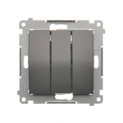 Łącznik potrójny z podświetleniem LED (moduł) 10AX, 250V~, szybkozłącza; antracyt - KONTAKT SIMON - DW31L.01/48