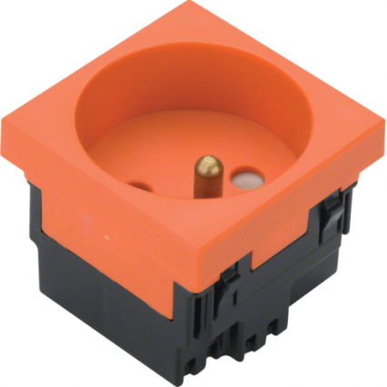 GNIAZDO POJEDYNCZE Z UZIEMIENIEM 2P+Z BEZHALOGENOWE ZACISKI AUTOMATYCZNE 45X45MM 16A 250V CZERWONY TEHALIT GB-EG - HAGER - EER1333020