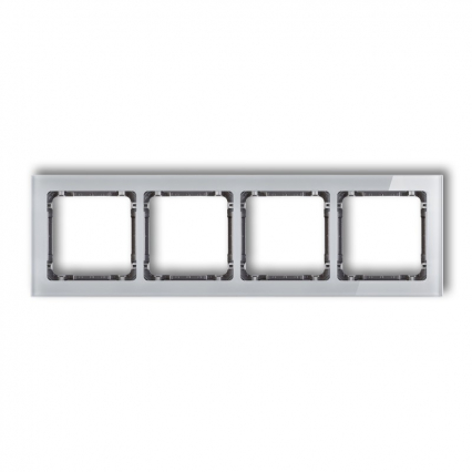 DECO Ramka uniwersalna 4-krotna - efekt szkła (ramka: szara; spód: grafitowy) - KARLIK - 15-11-DRS-4