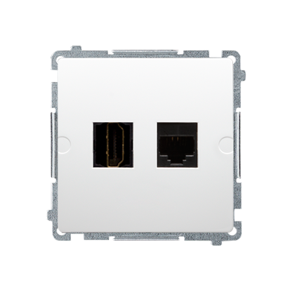 Gniazdo HDMI + RJ45 kat.6. (moduł); biały - KONTAKT SIMON - BMGHRJ45.01/11