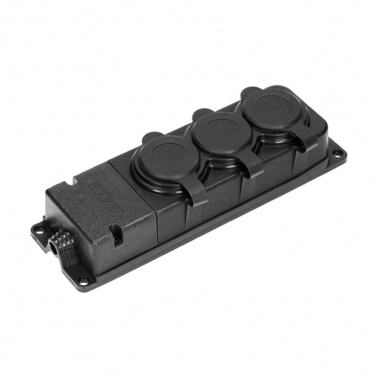 Rozgałęźnik bryzgoszczelny i odporny na uderzenia, IP44, 3x2P+Z, 16A, 230V AC, gumowy, uniepalniony - ORNO - OR-AE-13166
