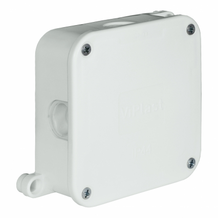 PUSZKA NATYNK 88X88X40MM BEZ ZACISKÓW DEKIEL NA 4 WKRĘTY IP44 BIAŁY VP 064-01 - ELEKTROPLAST OPATÓWEK - 61.171