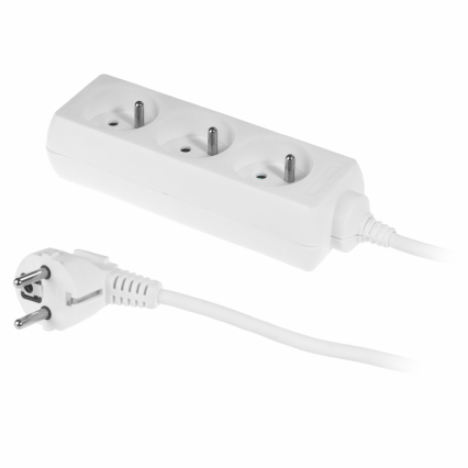 PRZEDŁUŻACZ Z TRZYKROTNYM GNIAZDEM ECO; 3X2p+Z; 10A; 3m; BIAŁY - PLASTROL - PS-370/3,0 E BIAŁY