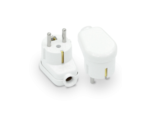 WTYCZKA KĄTOWA ROZBIERALNA 16A 250V 2P+Z UNI-SCHUKO BIAŁY - PLASTROL - WT-16U BIAŁY
