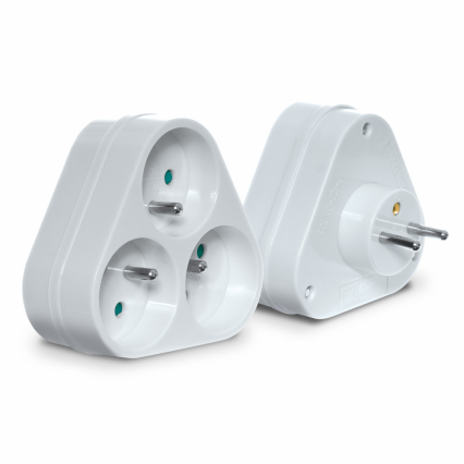 ROZGAŁĘŹNIK POTRÓJNY 16A 3X2P+Z 250V BIAŁY - PLASTROL - R-36P BIAŁY