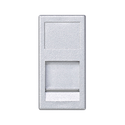 Płytka K45/2, 1x RJ z osłoną; 22,5x45mm; uniwersalna; aluminium - KONTAKT SIMON - KA76/8