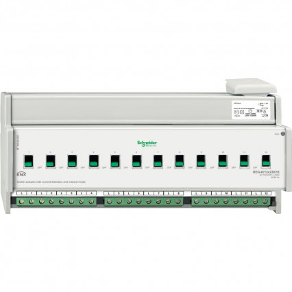 KNX aktor załączający REG-K 12x 16 A jasnoszary z uruch. ręcz. i det. prądu - SCHNEIDER ELECTRIC - MTN648495