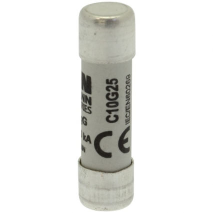 WKŁADKA BEZPIECZNIKOWA 10X38MM 25A GG ZWŁOCZNA - EATON - C10G25