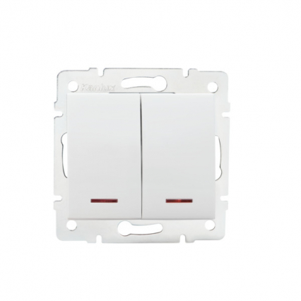 Łącznik dwugrupowy świecznikowy z LED LOGI 02-1120-102 bi - KANLUX - 25079