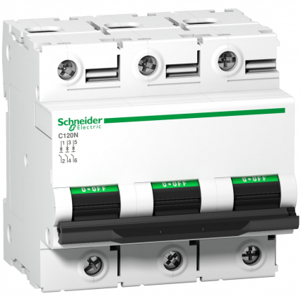 WYŁĄCZNIK NADPRĄDOWY B 100A 3-BIEGUNOWY C120N -B100-3 - SCHNEIDER ELECTRIC - A9N18350