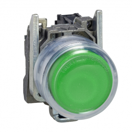 Przycisk okapturzony zielony samopowrotny bez oznaczenia metalowy - SCHNEIDER ELECTRIC - XB4BP381EX