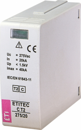 MODUŁ WYMIENNY OGRANICZNIKA PRZEPIĘĆ T2 (C) MOD. ETITEC C T2 275/20 - ETI - 002440414