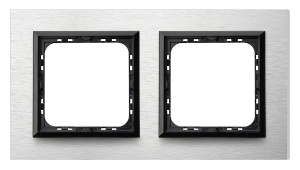 RAMKA PODWÓJNA SZCZOTKOWANE ALUMINIUM IMPRESJA. - OSPEL - R-2YAC/62/25