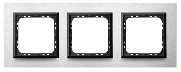 RAMKA POTRÓJNA SZCZOTKOWANE ALUMINIUM IMPRESJA. - OSPEL - R-3YAC/62/25