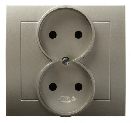 GNIAZDO PODWÓJNE SATYNA LIGHT KIER - OSPEL - GP-2W/45