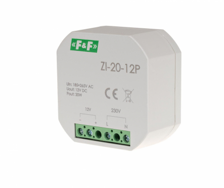 Zasilacz impulsowy do puszki, 12V, 20W - F&F - ZI-20-12P