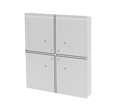 Szklany przycisk dotykowy do automatyki domowej dowolnego producenta 24V, biały - F&F - GS4-DC-W