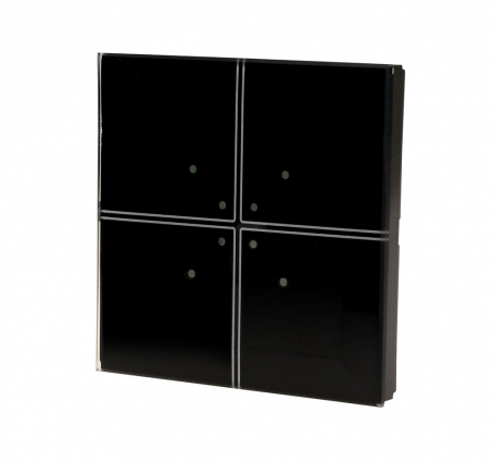 Szklany przycisk dotykowy do automatyki domowej dowolnego producenta 24V, czarny - F&F - GS4-DC-B
