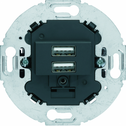 Mechanizm gniazda USB ładowania do serii obrotowych, 3.0 A 230 V, antracyt, mat. - HAGER - 260215