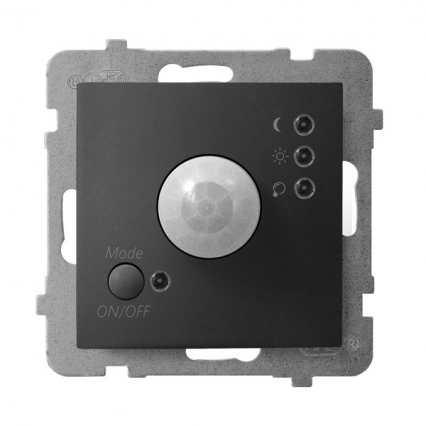 ELEKTRONICZNY CZUJNIK RUCHU CZARNY METALIK ARIA. - OSPEL - ŁP-16U/m/33
