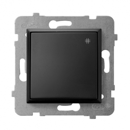 ŁĄCZNIK KRZYŻOWY ZACISKI AUTOMATYCZNE 10AX 250V IP20 CZARNY METALIK ARIA - OSPEL - ŁP-4U/m/33