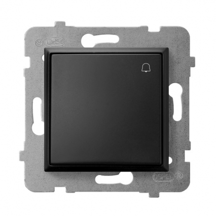 ŁĄCZNIK ZWIERNY DZWONEK ZACISKI AUTOMATYCZNE 10AX 250V IP20 CZARNY METALIK ARIA - OSPEL - ŁP-6U/m/33