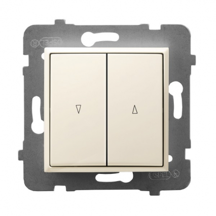 ŁĄCZNIK ŻALUZJOWY ZACISKI AUTOMATYCZNE 10AX 250V IP20 ECRU ARIA - OSPEL - ŁP-7U/m/27