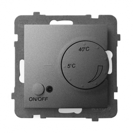 REGULATOR TEMPERATURY Z CZUJNIKIEM NAPOWIETRZNYM SZARY MAT ARIA. - OSPEL - RTP-1UN/m/70