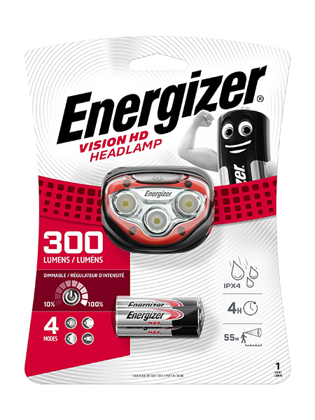 LATARKA CZOŁOWA LED 200LM Z BATERIAMI HDLT VISION HD 3AAA - ENERGIZER - 7638900316377