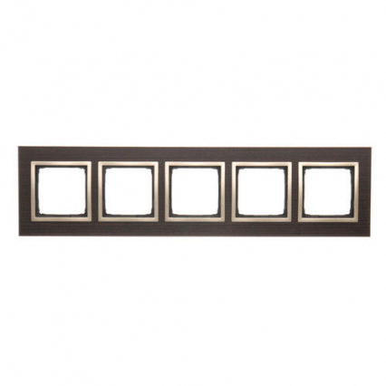 Ramka 5-krotna Nature-Drewno, ZŁOTE WENGE, IP20/IP44* (*IP44-należy zastosować zestaw uszczelek DUN5) - KONTAKT SIMON - DRN5/85