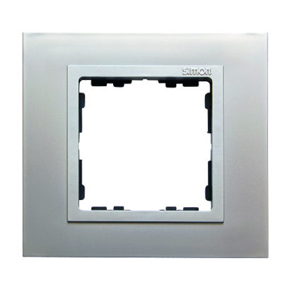 Ramka 1-krotna Nature-metal, Aluminium / pierścień aluminium mat - KONTAKT SIMON - 82917-33
