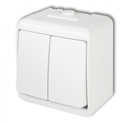 ŁĄCZNIK ŚWIECZNIKOWY IP 44, 10AX 250V~ BIAŁY JUNIOR - KARLIK - WHE-2