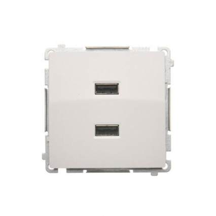 ŁADOWARKA 2XUSB BIAŁY SIMON BASIC - KONTAKT SIMON - BMC2USB.01/11