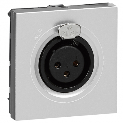 GNIAZDO AUDIO 2 MODUŁY ŻEŃSKIE ALUMINIUM XLR-3 MOSAIC - LEGRAND - 079255