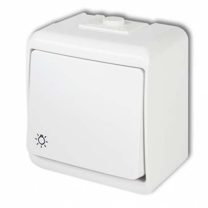 ŁĄCZNIK ZWIERNY ŚWIATŁO IP 54, 10AX 250V~ BIAŁY JUNIOR - KARLIK - WHE-5