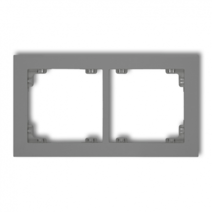 DECO Ramka uniwersalna podwójna z tworzywa 27DR-2 szary mat. - KARLIK - 27DR-2
