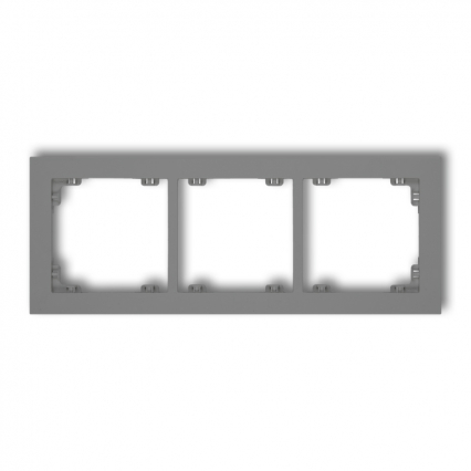 DECO Ramka uniwersalna potrójna z tworzywa 27DR-3 szary mat. - KARLIK - 27DR-3