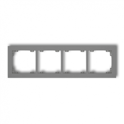 DECO Ramka uniwersalna poczwórna z tworzywa 27DR-4 szary mat. - KARLIK - 27DR-4