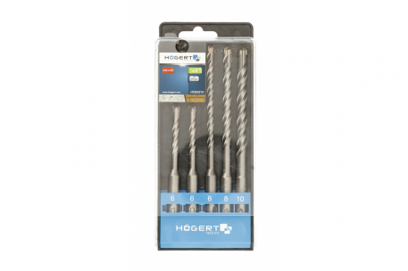ZESTAW WIERTEŁ SDS+ ŚRED:5 MM,2 X 6 MM.8 MM.10 MM 5 SZT - HOGERT - HT6D370