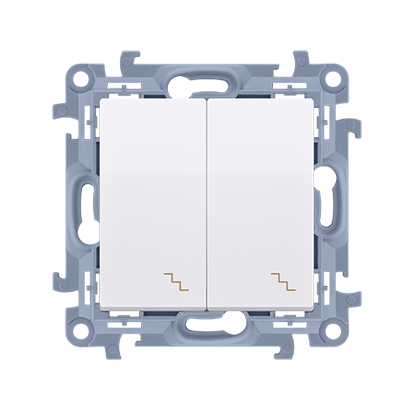 Łącznik schodowy podwójny z podświetleniem LED (moduł) 10AX, 250V~, zaciski śrubowe; biały - KONTAKT SIMON - CW6/2L.01/11