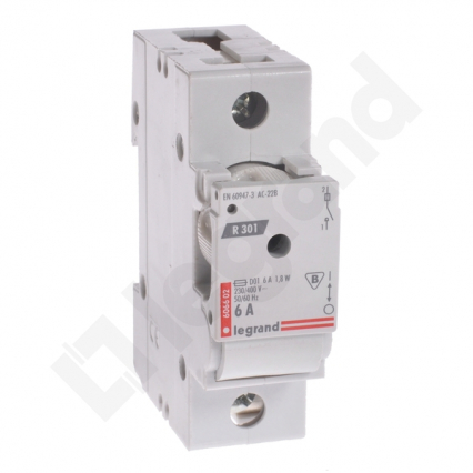 ROZŁĄCZNIK BEZPIECZNIKOWY 6A 1 BIEGUN DO WKŁADEK D0 R301 - LEGRAND - 606602