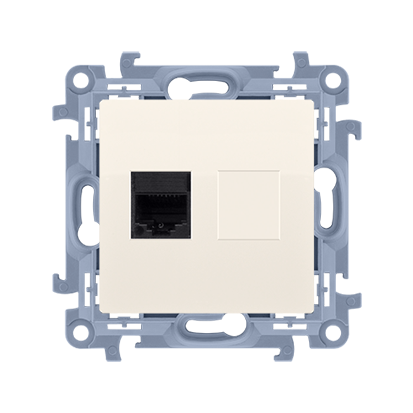 GNIAZDO KOMPUTEROWE POJEDYNCZE RJ45 KAT. 6 KREMOWY SIMON 10 - KONTAKT SIMON - C61.01/41