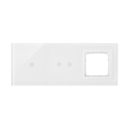 Panel dotykowy S54 Touch, 3 moduły, 1 pole dotykowe + 2 pola dotykowe poziome + 1 otwór na osprzęt S54, biała perła - KONTAKT SIMON - DSTR3120/70