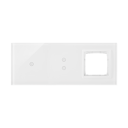 Panel dotykowy S54 Touch, 3 moduły, 1 pole dotykowe + 2 pola dotykowe pionowe + 1 otwór na osprzęt S54, biała perła - KONTAKT SIMON - DSTR3130/70