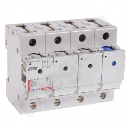 ROZŁĄCZNIK BEZPIECZNIKOWY 63A 4 BIEGUNY DO WKŁADEK D0 R323 - LEGRAND - 606759