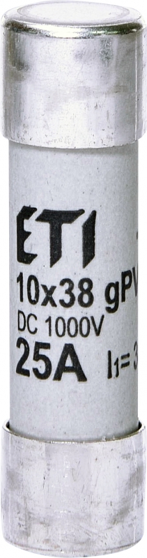 WKŁADKA TOPIKOWA CYLINDRYCZNA PV CH10X38 GPV 25A/1000V DC - ETI - 002625139